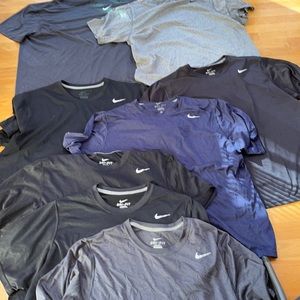 LOT OF 8 NIKE DRI-FIT LEGEND T-SHIRTS - MEN’S XL - VARIOUS COLORS -100%polyester